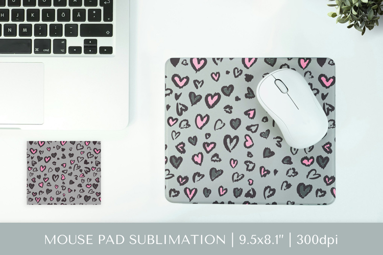 Heart Leopard mouse pad sublimation. Valentines design 005
