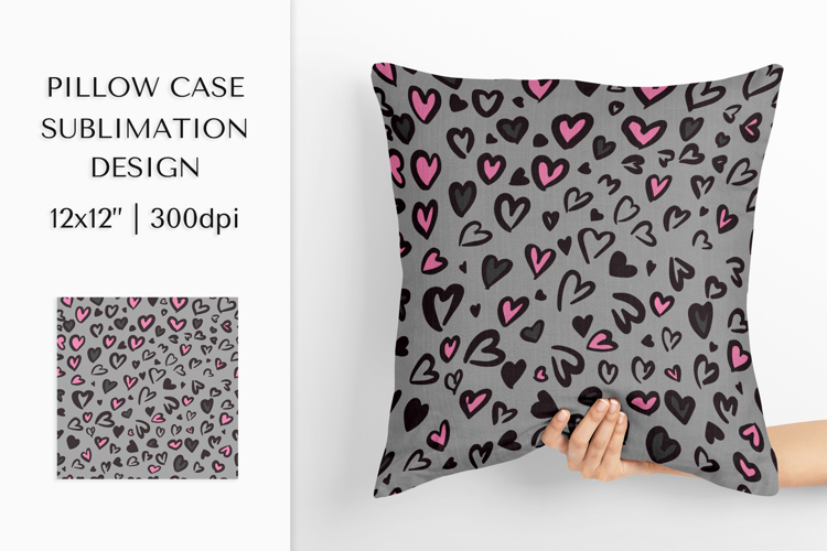 Heart Leopard Pillow Case Sublimation. Valentines Pillow 001