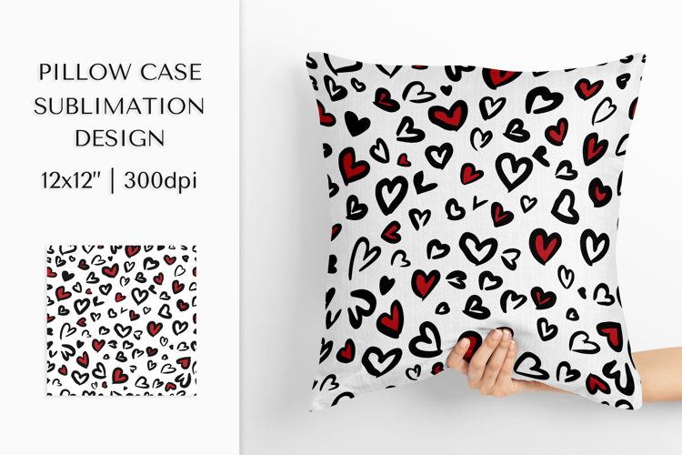 Heart Leopard Pillow Case Sublimation. Valentines Pillow 003