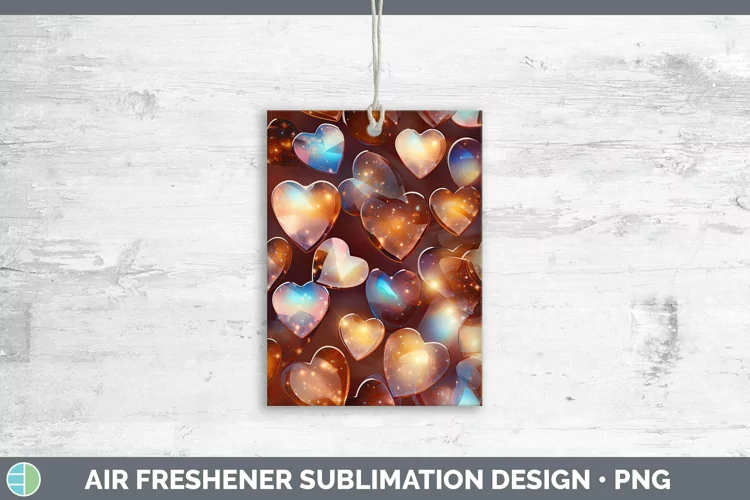 Hearts Brown 01 Air Freshener Sublimation Car Freshener Desi