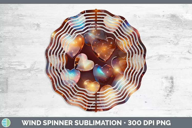 Hearts Brown 01 Wind Spinner Sublimation Spinner Designs