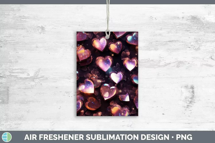 Hearts Brown 02 Air Freshener Sublimation Car Freshener Desi