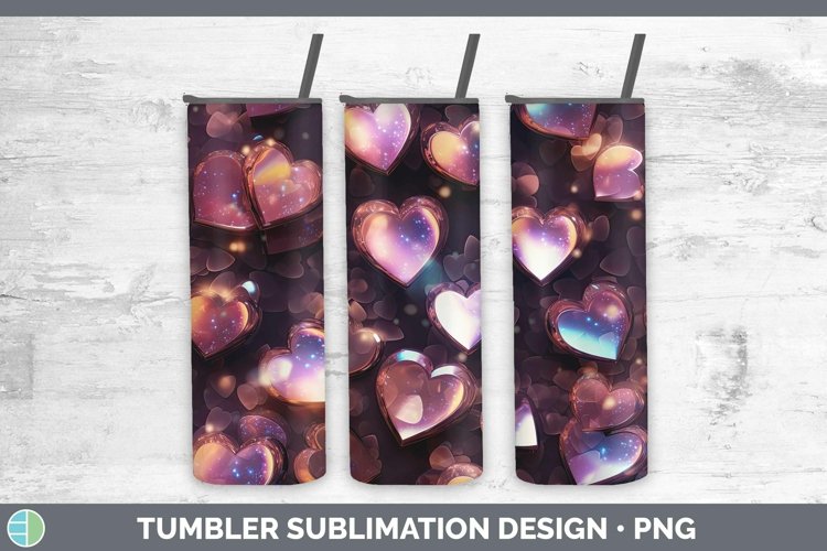 Hearts Brown 02 Tumbler Sublimation 20 oz Skinny Tumbler Des