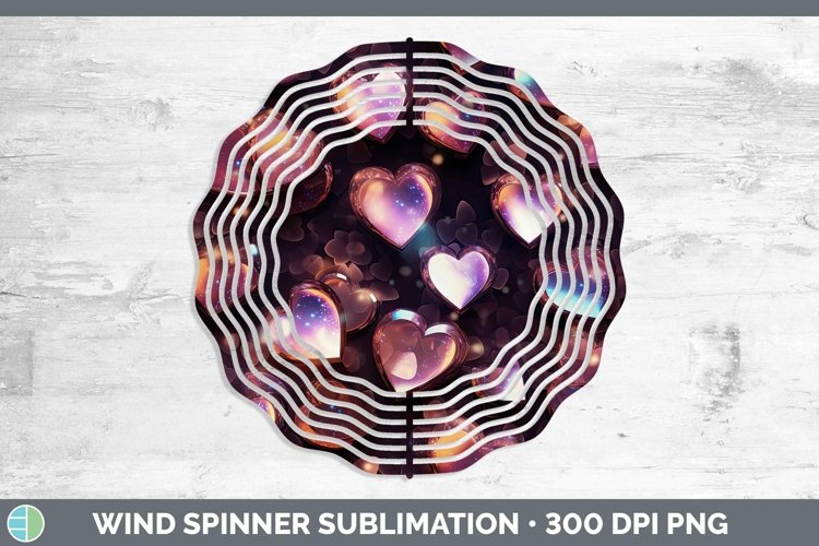 Hearts Brown 02 Wind Spinner Sublimation Spinner Designs