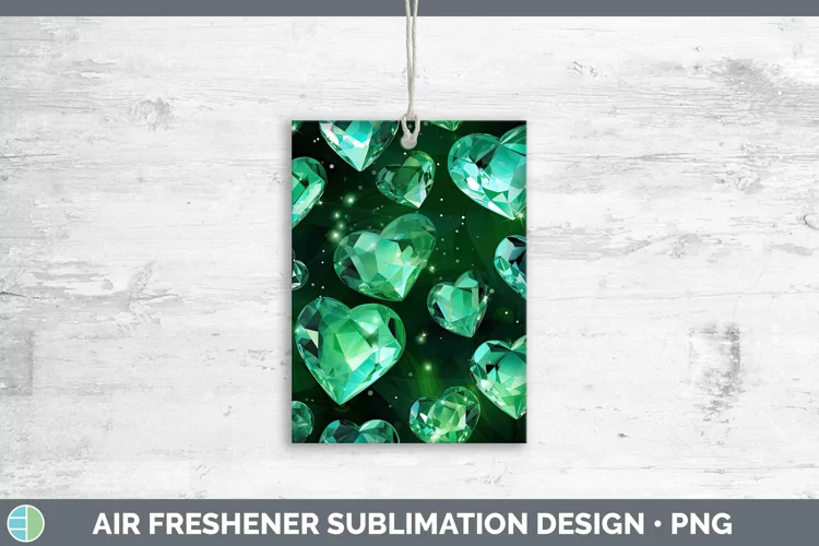 Hearts Green 01 Air Freshener Sublimation Car Freshener Desi