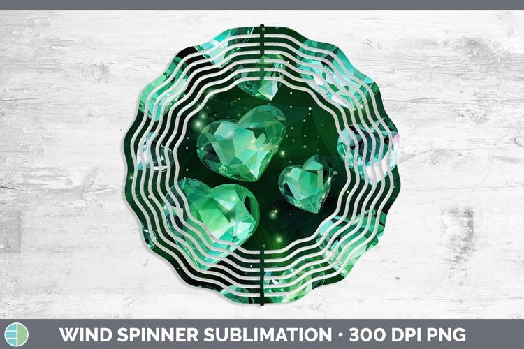 Hearts Green 01 Wind Spinner Sublimation Spinner Designs
