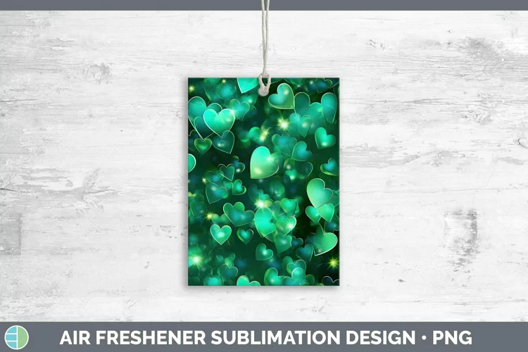 Hearts Green 02 Air Freshener Sublimation Car Freshener Desi