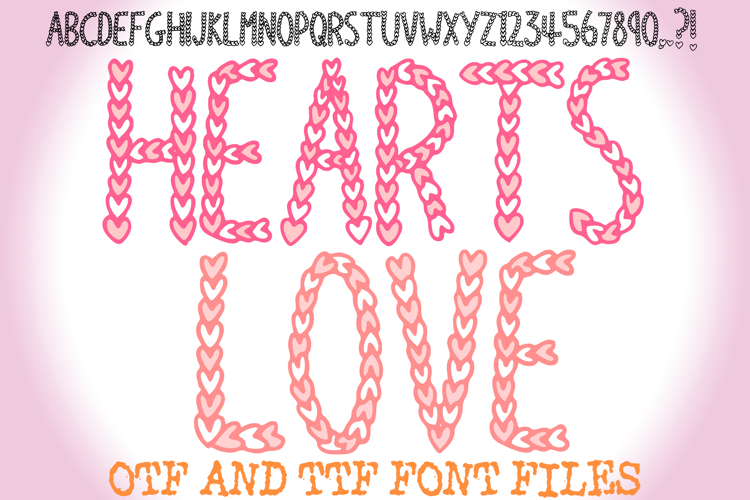 Valentines Love Sweetheart Font Heart Cute Typeface Letters