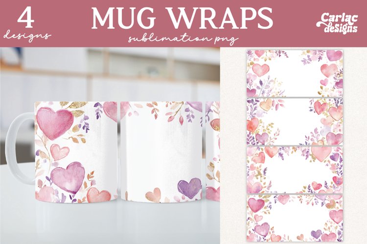 Valentines Day Mug Wrap Sublimation, Love Mug Sublimation
