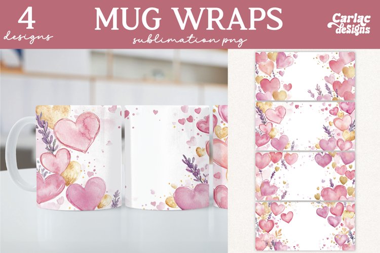 Valentines Day Mug Wrap Sublimation, Love Mug Sublimation