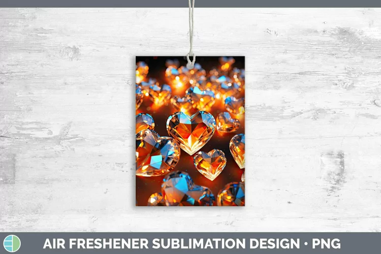 Hearts Orange 01 Air Freshener Sublimation Car Freshener Des