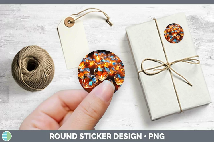 Hearts Orange 01 Stickers | Round Labels Designs