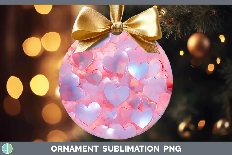 Hearts Red 01 Ornament Sublimation Bauble Designs