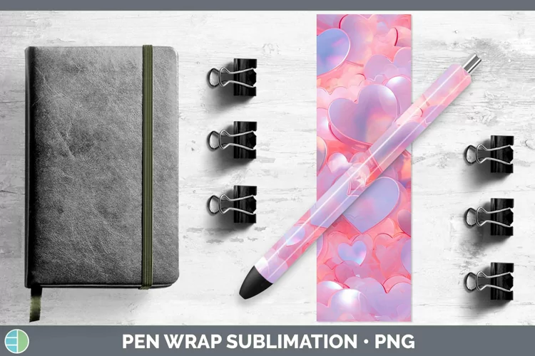 Hearts Red 01 Pen Wrap Sublimation Epoxy Pen Designs
