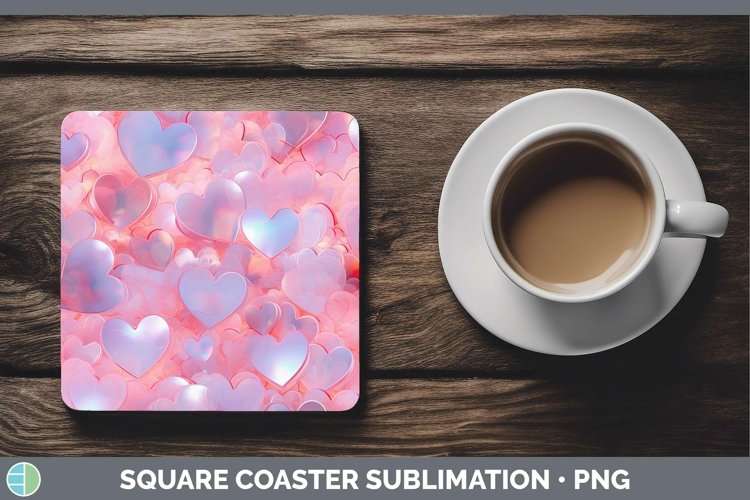 Hearts Red 01 Square Coaster Sublimation Coaster Designs
