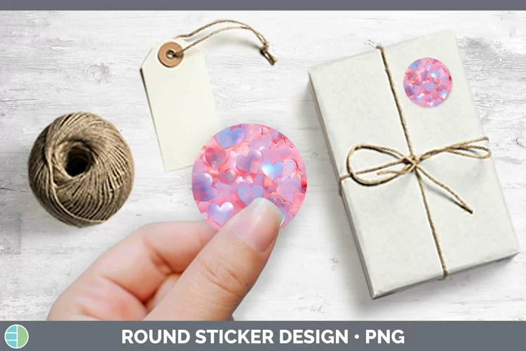 Hearts Red 01 Stickers | Round Labels Designs
