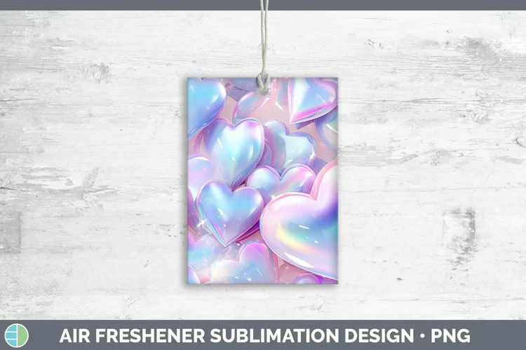 Hearts Silver Air Freshener Sublimation Car Freshener Design