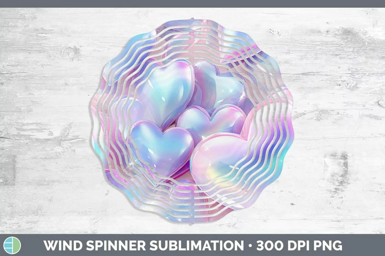 Hearts Silver Wind Spinner Sublimation Spinner Designs
