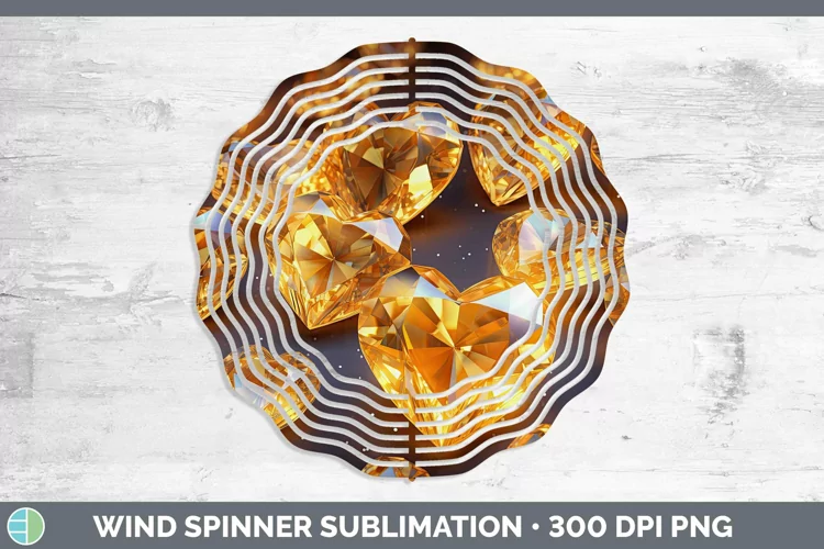 Hearts Yellow 01 Wind Spinner Sublimation Spinner Designs