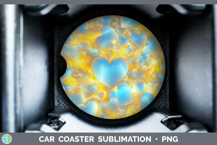 Hearts Yellow 02 Car Coaster Sublimation Coaster Designs