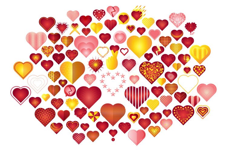 Heart Shape Clipart 100 Decorative Hearts example image 1