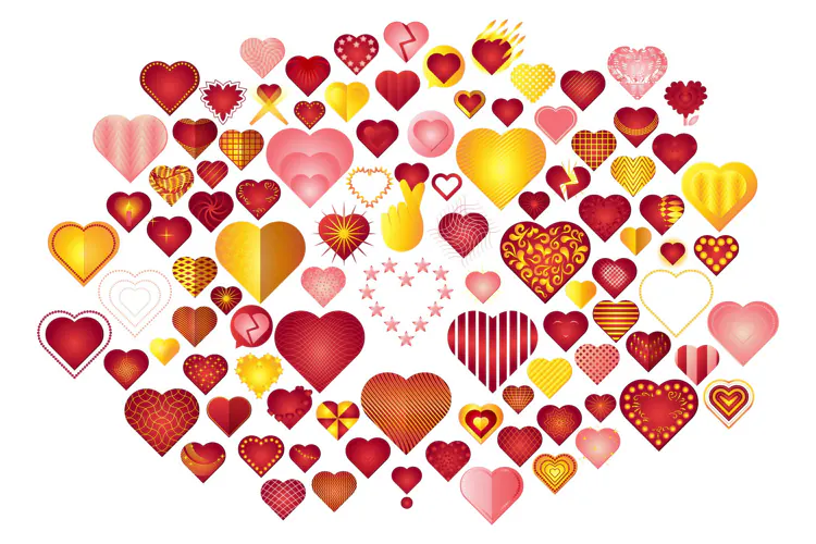 Heart Shape Clipart 100 Decorative Hearts