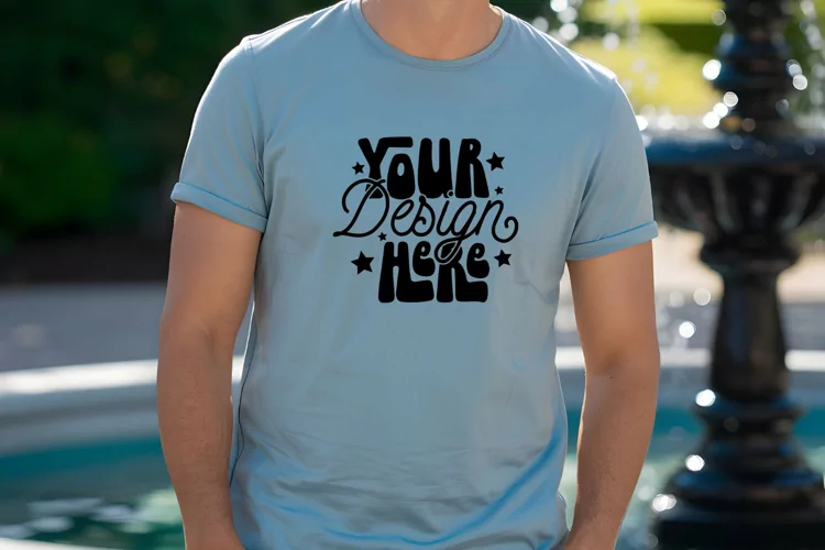 Heather Aqua Bella Canvas 3001 Mockup, Mockup
