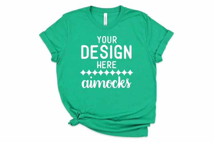 Heather Kelly Bella Canvas Mockup, St. Patrick's, Flat Lay