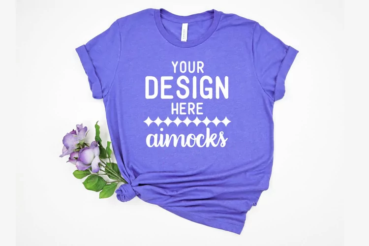 Heather Lapis Bella Canvas Mockup, Bride, Wedding Tee Shirt
