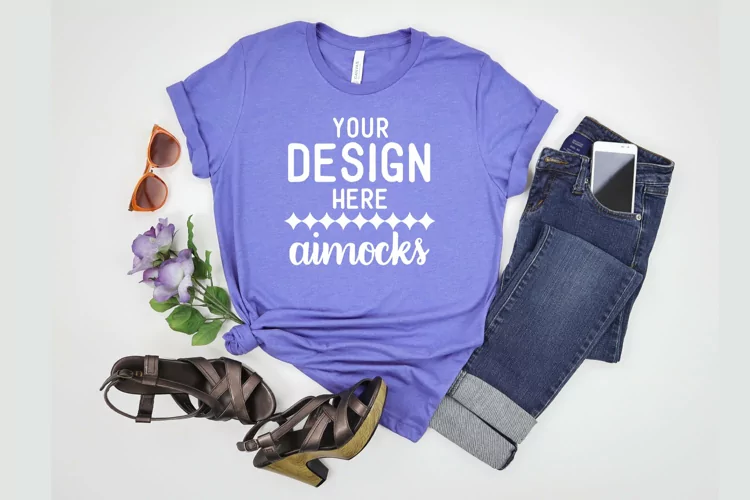 Heather Lapis Bella Canvas Mockup | Casual and Chic Style 2