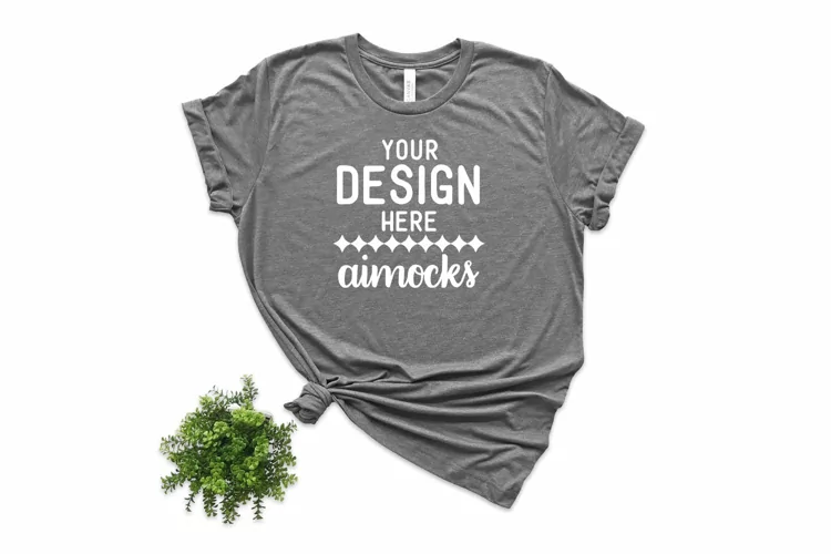 Heather Storm Bella Canvas Mockup | 3001CVC T-shirt Mockup