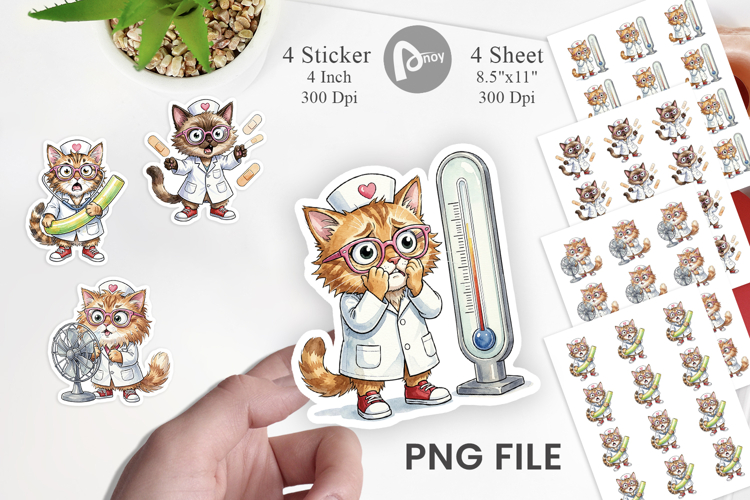 Heatwave Feline Nurse Chaos Sticker