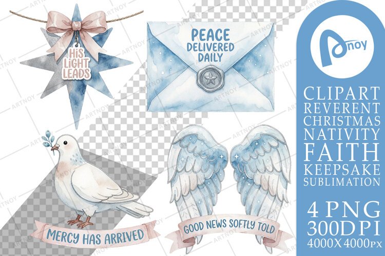 Heavenly Choir Stars & Angel Mail Sublimation example image 1