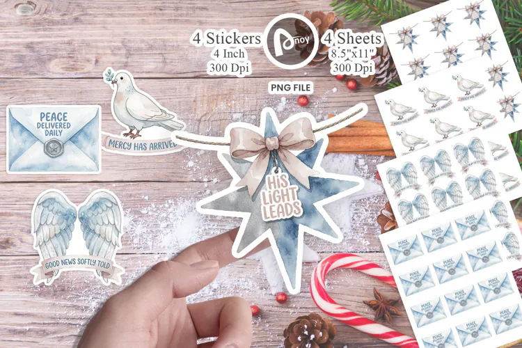 Heavenly Choir Stars & Angel Mail Sticker