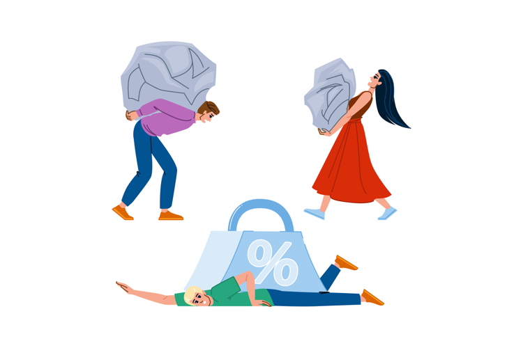 interest heavy finance burden vector