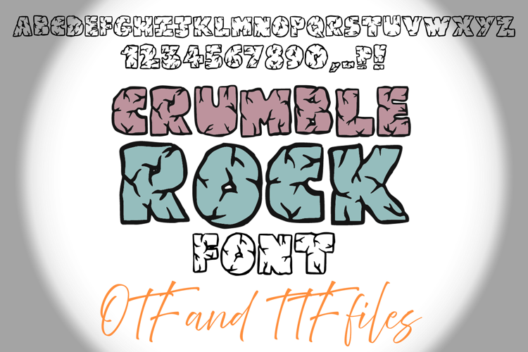 Heavy Stone Rock Cracked Font Lettering OTF ABC Alphabet