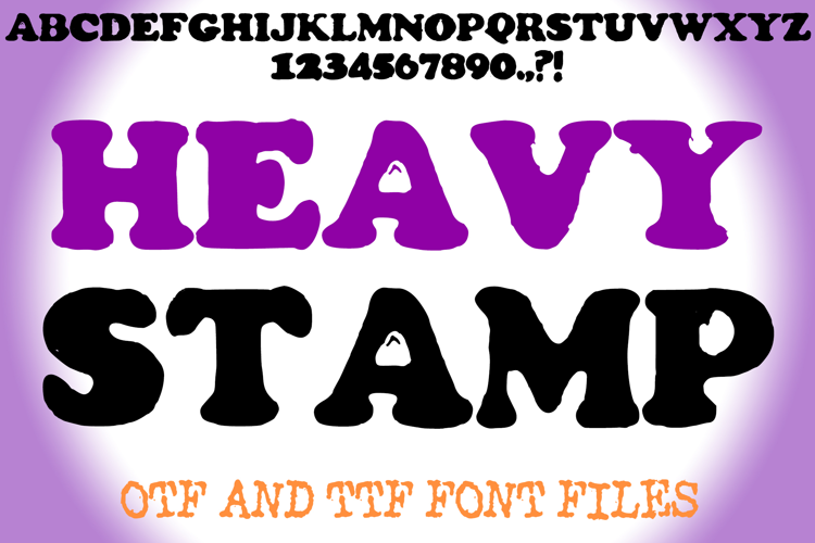 Heavy Stamp Font Vintage Ink Typeface Bold Handmade Display