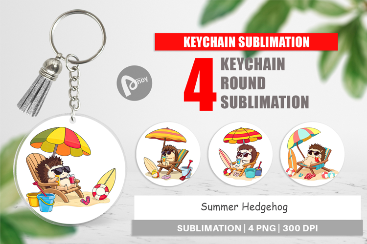 Keychain Summer Hedgehog