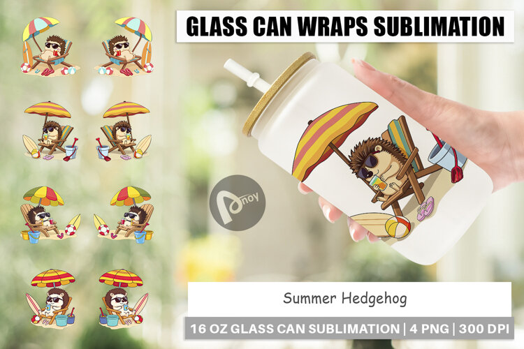 Glass Can Summer Hedgehog example image 1