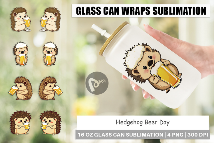Glass Can Hedgehog Beer Day
