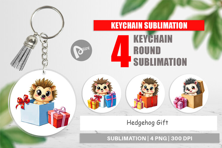 Keychain Hedgehog Gift example image 1