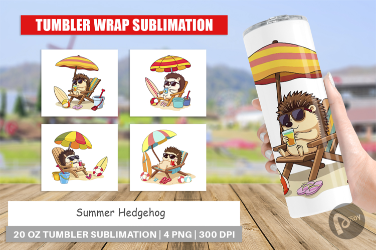 Tumbler Summer Hedgehog