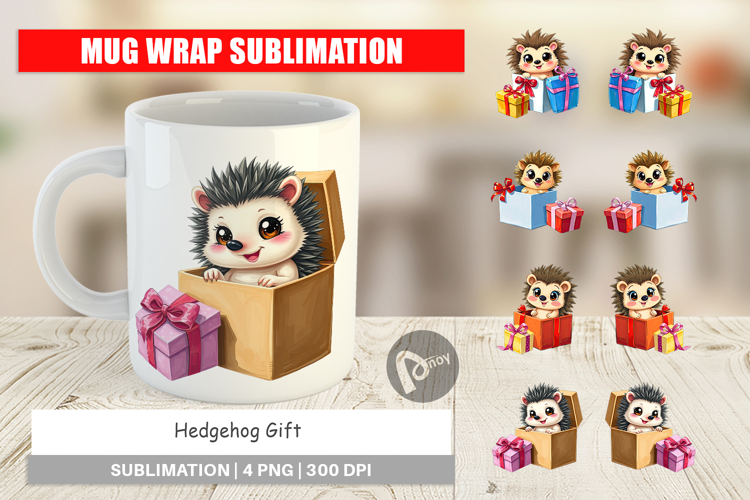Mug Wrap Hedgehog Gift