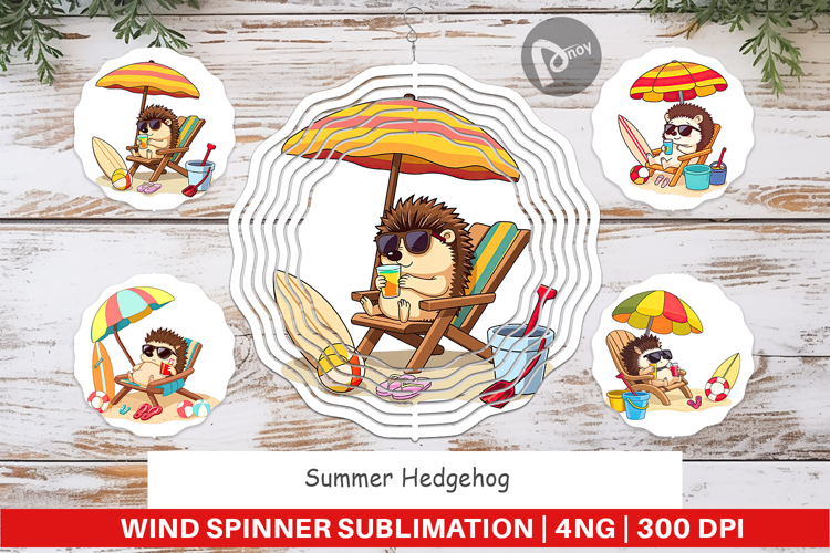 Wind Spinner Summer Hedgehog
