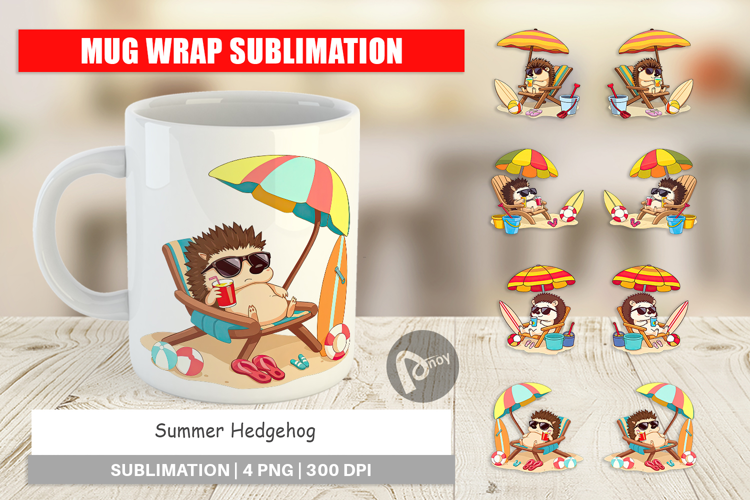 Mug Wrap Summer Hedgehog