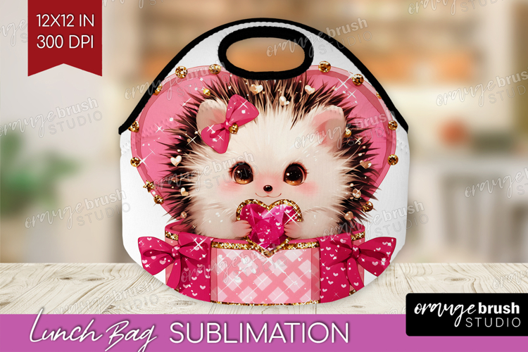 Hedgehog Valentine Lunch Bag Cute Valentines Day Lunch Bug