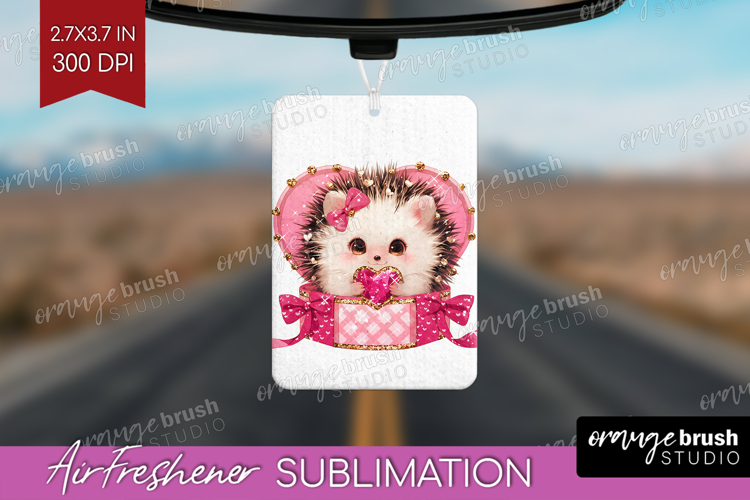 Hedgehog Valentine Air Freshener PNG Cute Valentines Day PNG