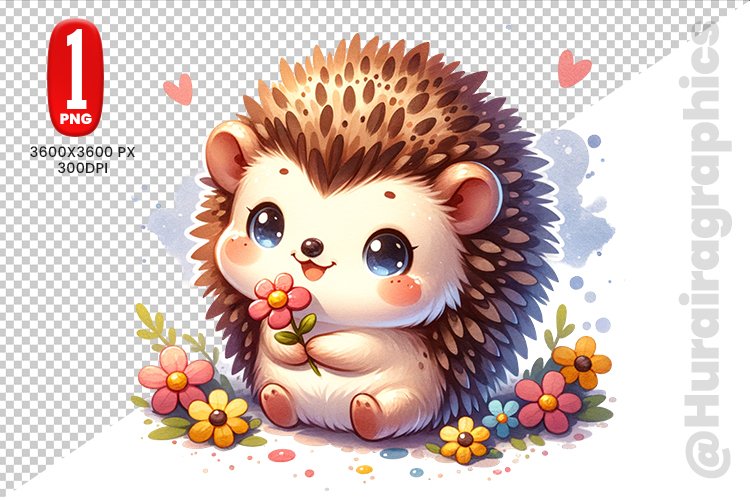 Hedgehog Clipart - PNG File