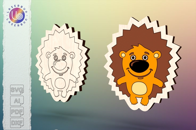 Cartoon hedgehog laser cut file
