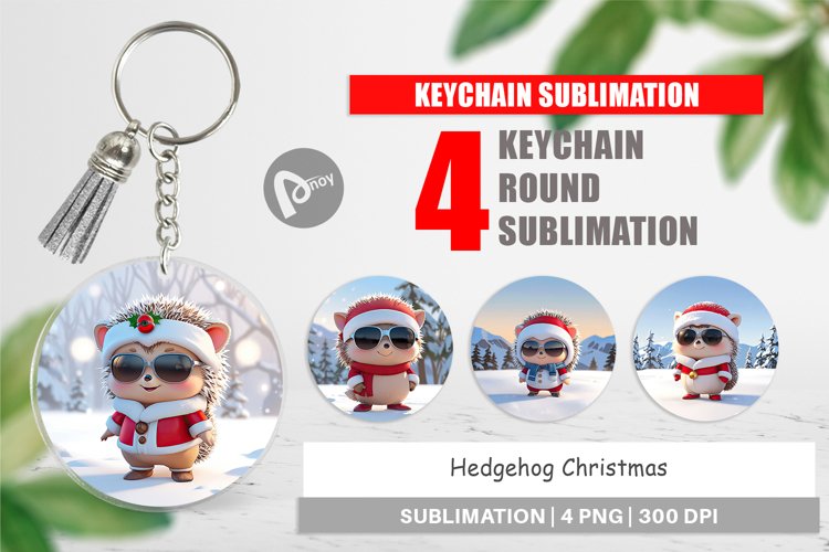 Keychain Hedgehog Christmas
